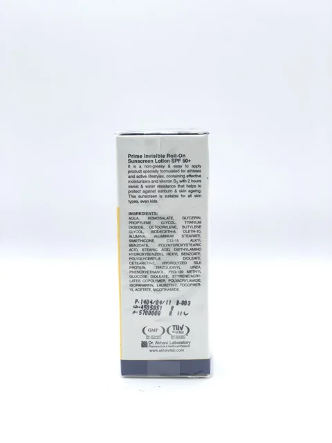 لوسیون رولی ضد آفتاب SPF50 فاقد رنگ پرایم